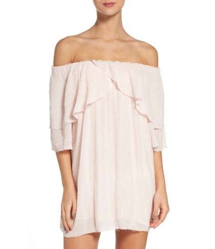 Suboo Perfect Day Off The Shoulder Cover-Up Dress - Pink