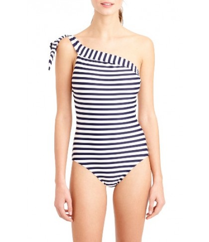 J.crew One-Shoulder Stripe One-Piece Swimsuit