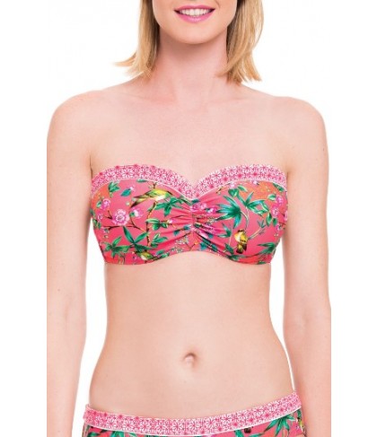 Blush By Profile Japanika Underwire Bandeau Bikini Top F (DDD US) - Coral