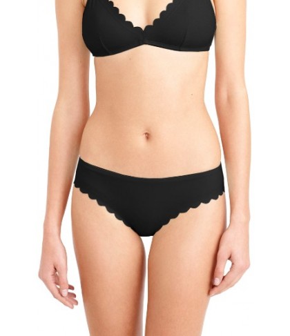  J.crew Scalloped Matte Bikini Bottoms, Size XX-Small - Black