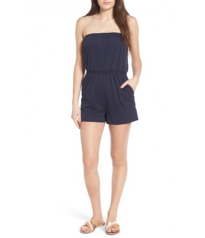 Leith Strapless Cover-Up Romper - Blue
