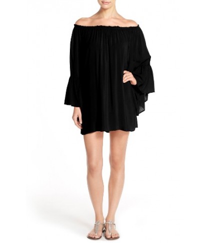 Elan Bell Sleeve Cover-Up Tunic Dress - Black