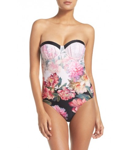 Ted Baker London Playful Posie One-Piece Swimsuit4DD/E (DD/3D US) - Pink