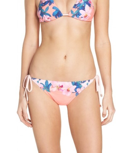 Ted Baker London Orchid Wonderland Side Tie Bikini Bottoms