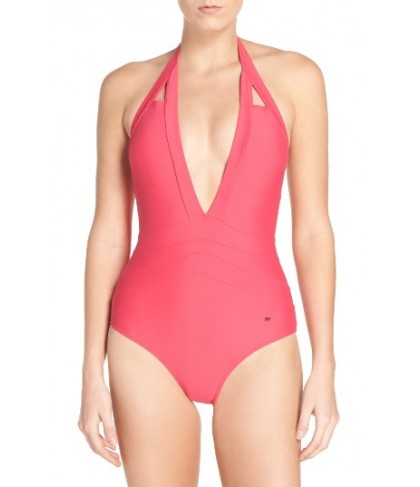 Ted Baker London 'Ralinda' Halter One-Piece Swimsuit - Pink