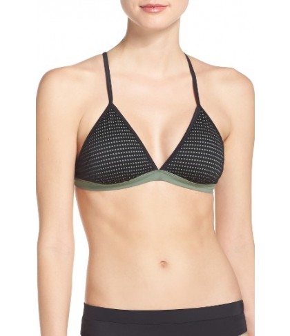 Zella Perforated Bikini Top - Green