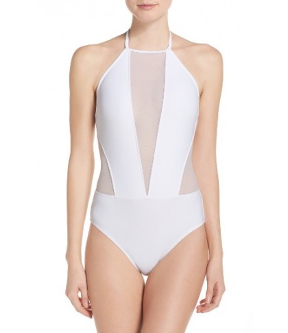 Ted Baker London Halter One-Piece Swimsuit - White