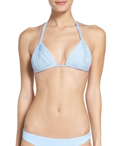 Pilyq Isla Macrame Bikini Top - Blue