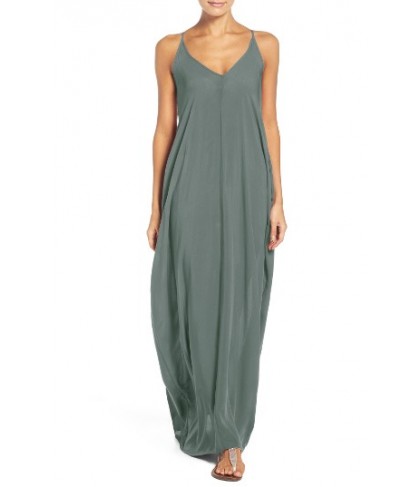 Elan V-Back Cover-Up Maxi Dress - Green