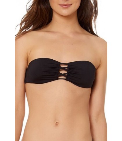 Dolce Vita Reversible Bandeau Bikini Top - Black