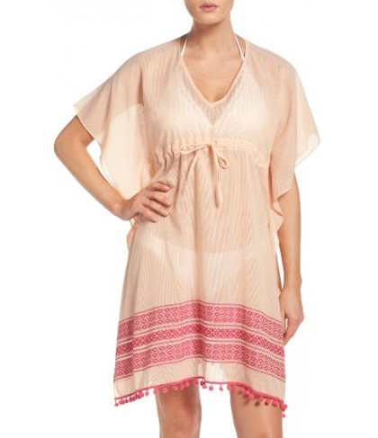 Echo Pom Cover-Up Caftan - Orange