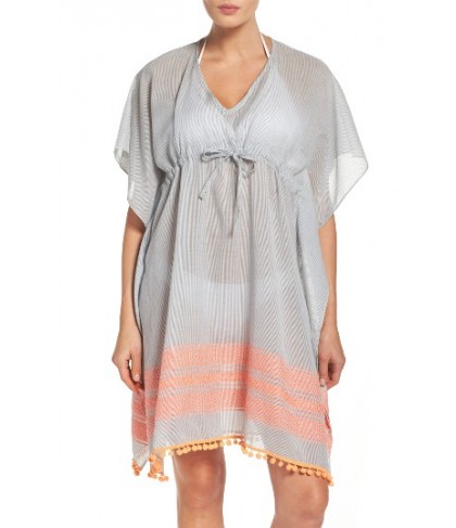 Echo Pom Cover-Up Caftan - White