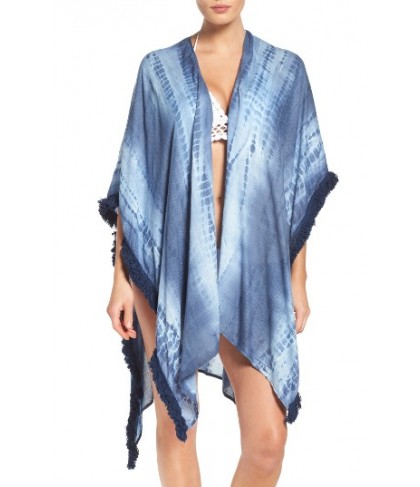 Michael Stars Alligator Rain Cover-Up Cape - Blue