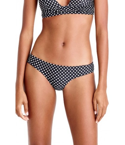 J.crew Polka Dot Surf Hipster Bikini Bottoms - Black