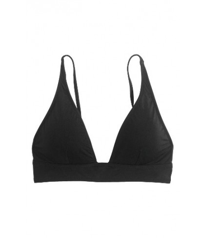 J.crew Italian Matte Plunge Bikini Top - Black