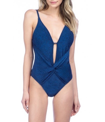 La Blanca 'Spruce It Up' Twist Front One-Piece Swimsuit - Blue