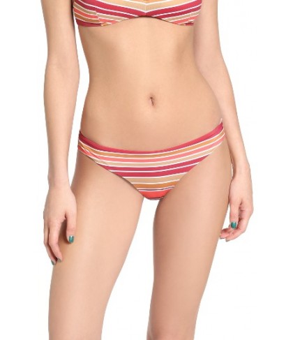 Rvca Stripe Cheeky Bikini Bottoms - Red