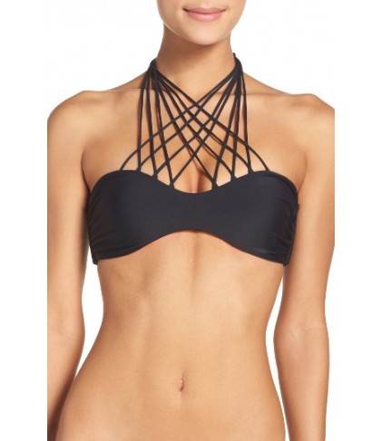 Mikoh Kahala High Neck Bikini Top - Black