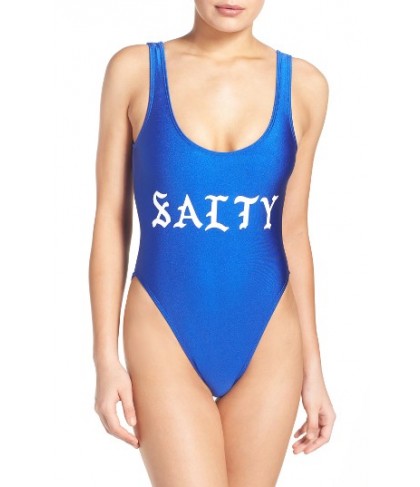 Private Party Salty One-Piece Swimsuit/Medium - Blue