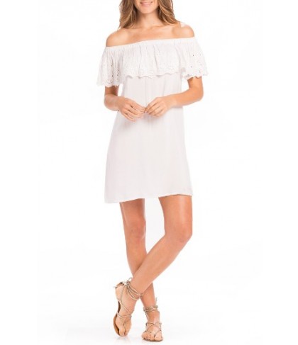 Elan Off The Shoulder Cover-Up Dress - White