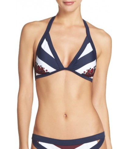 Ted Baker London Rowing Stripe Triangle Bikini Top - Blue