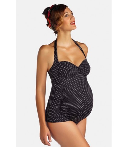 Pez D'Or 'Montego Bay' Jacquard One-Piece Maternity Swimsuit  - Black