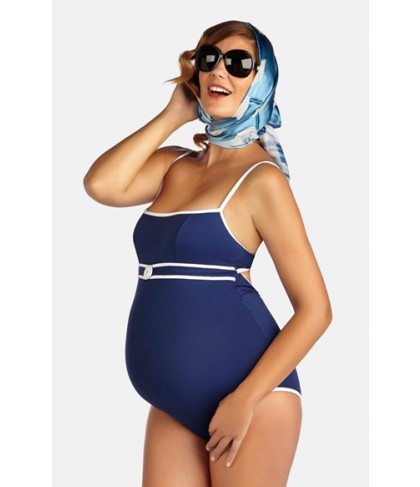 Pez D'Or 'Rimini' Pique One-Piece Maternity Swimsuit  - Blue