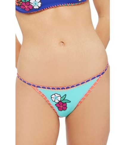 Topshop Embroidered Crochet Bikini Bottoms US (fits like 0-2) - Blue