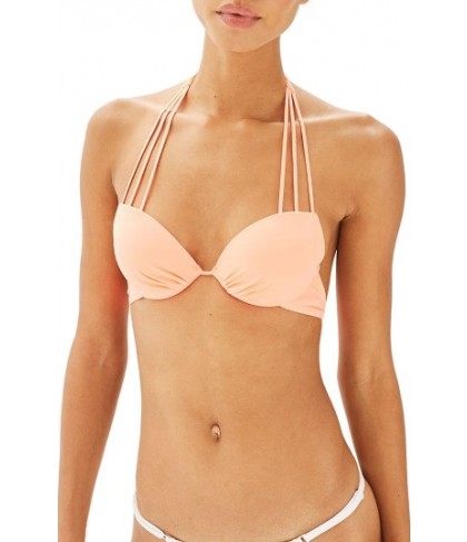 Topshop Slinky Strap Plunge Bikini Top US (fits like 14) - Coral