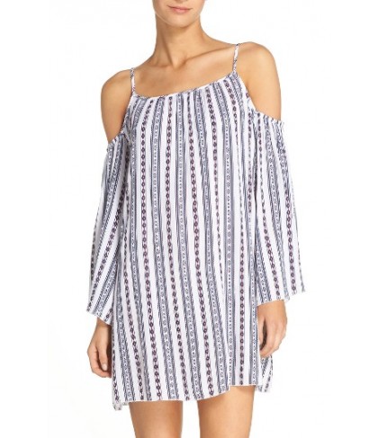 Elan Cold Shoulder Cover-Up Tunic - White