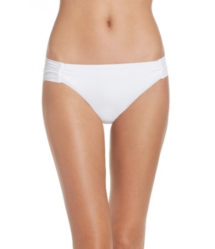 Trina Turk Shirred Side Bikini Bottoms - White