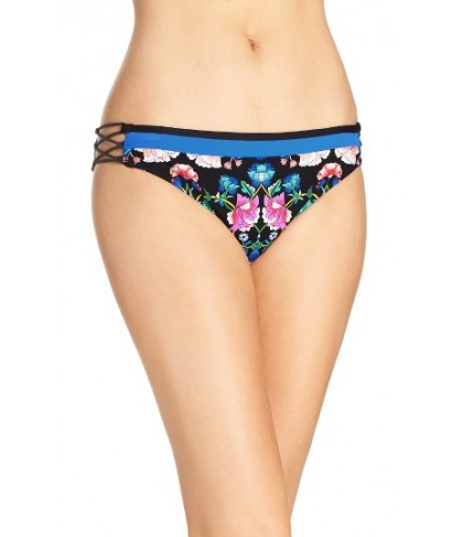 Nanette Lepore Damask Floral Charmer Bikini Bottoms - Black