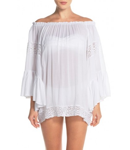 Surf Gypsy Crochet Inset Ombre Cover-Up Top  - White
