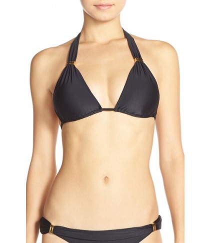 Vix Swimwear 'Soild Sunset Bia Tube' Halter Bikini Top Size D - Black