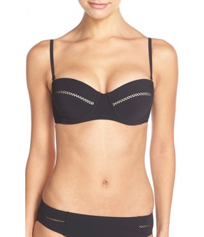 Tory Burch Lattice Underwire Bikini Top  - Black