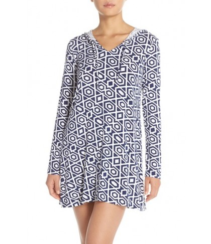 Mott 50 Print Hooded Upf 50 Cover-Up - Blue