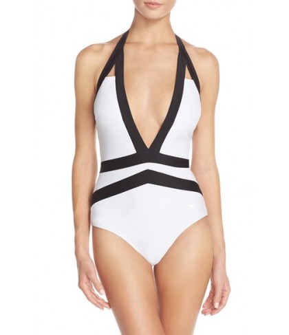 Ted Baker London 'Ralinda' Halter One-Piece Swimsuit Size  - White