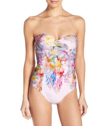 Ted Baker London Layaya Convertible One-Piece Swimsuit DD/E (DD/3D US) - Pink