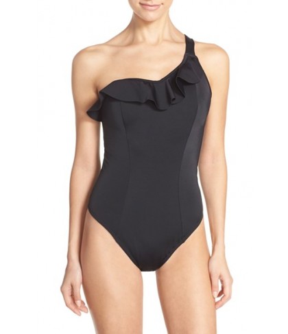 Freya One-Shoulder Underwire One-Piece Swimsuit F (D US) - Black
