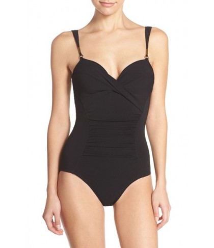 Robin Piccone 'Ava Twist' Underwire One-Piece Swimsuit  - Black