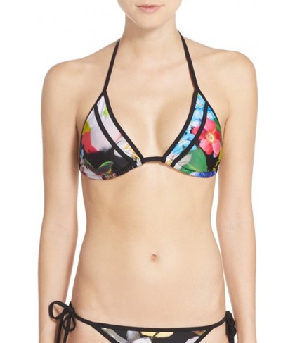 Ted Baker London 'Forget Me Not' Triangle Bikini Top  - Black