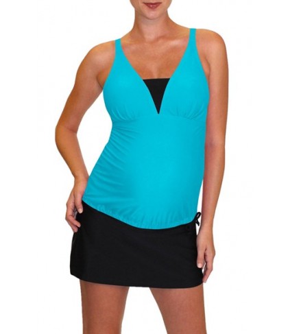 Mermaid Maternity Tankini Top - Blue