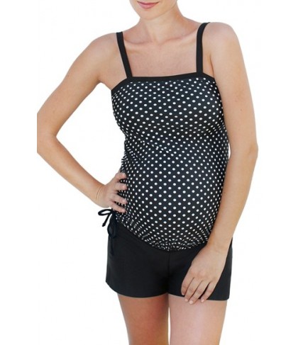 Mermaid Maternity Bandeau Tankini Top Size XX-Large - Black