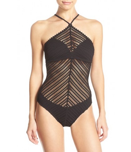 Robin Piccone 'Sophia' Crochet One-Piece Swimsuit