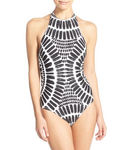 Trina Turk 'Algiers' High Neck One-Piece Swimsuit  - Black