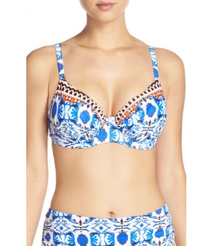 Fantasie 'Aveiro' Underwire Print Bikini Top D - Blue