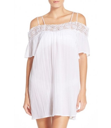 La Blanca 'Island Fare' Cotton Cover-Up Slipdress /Medium - White