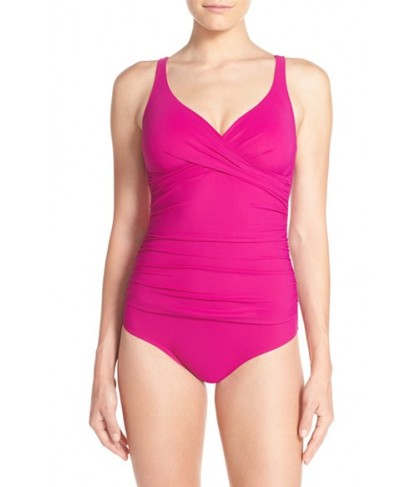 Profile By Gottex Surplice One-Piece Swimsuit - Purple