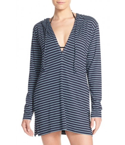 Tommy Bahama Stripe Hoodie Cover-Up  - Blue