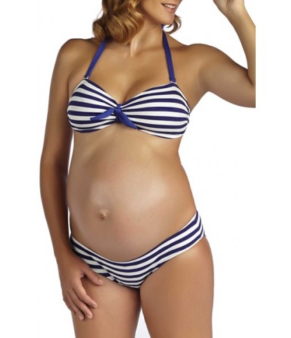 Pez D'Or 'Rimini' Textured Stripe Maternity Bikini - Blue